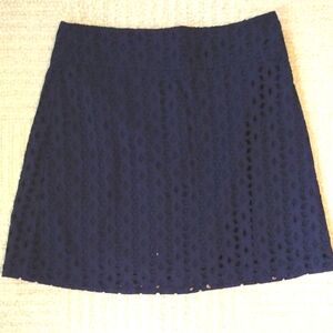 Maison Jules Navy A-Line Skirt